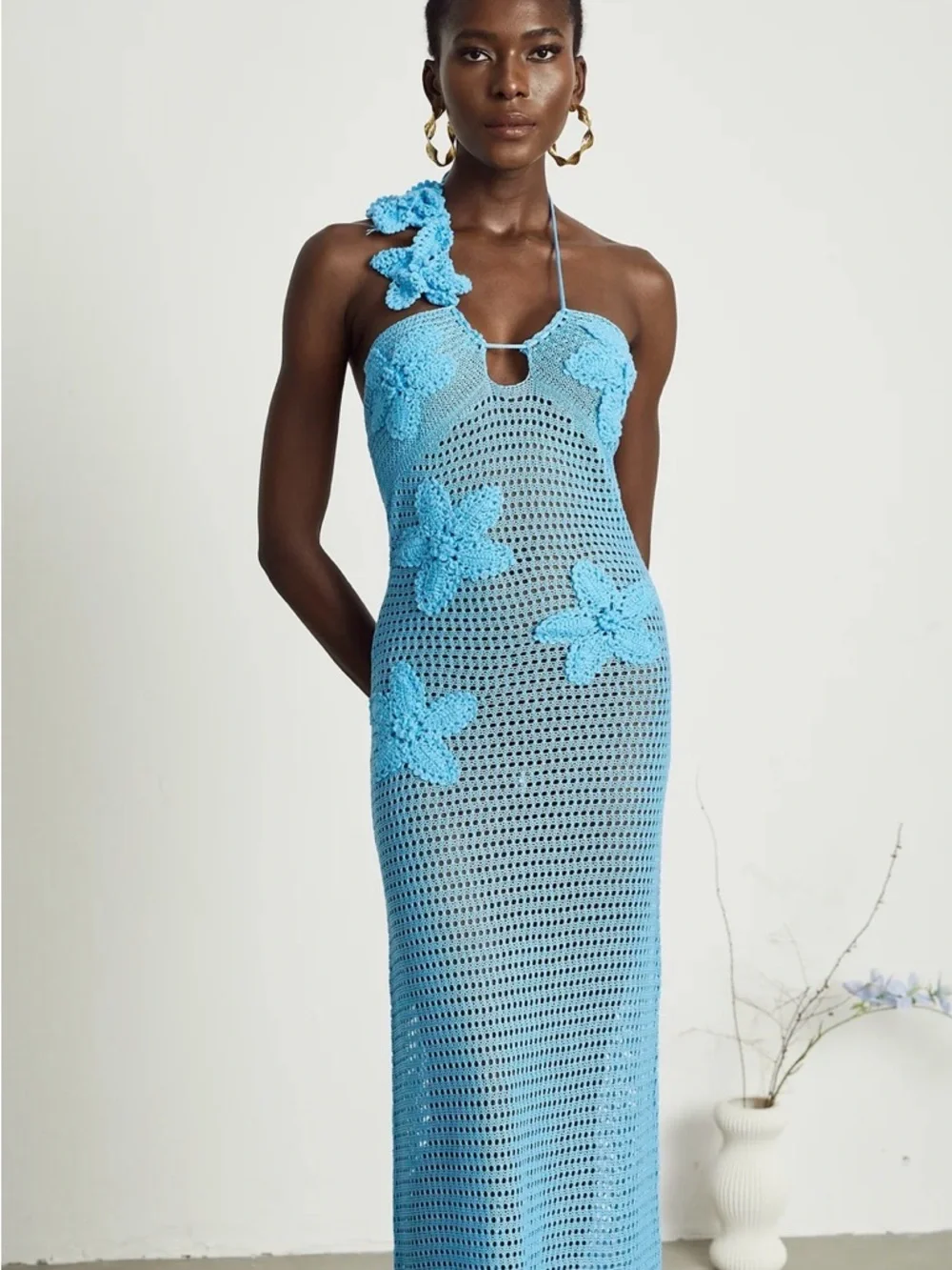 Diane crochet faux-flower embellished maxi dress - Picture 2 of 3